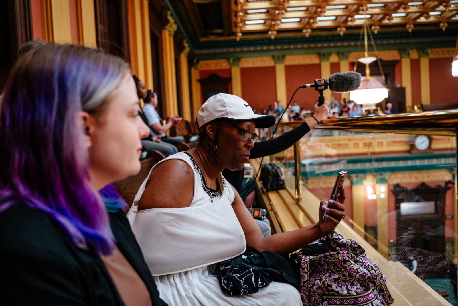 Detroit Documenters and Grand Rapids Documenters take a field trip together to the Michigan state capitol in Lansing.